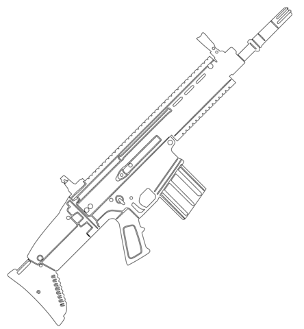 Fn Scar Assault Rifle Coloring Page